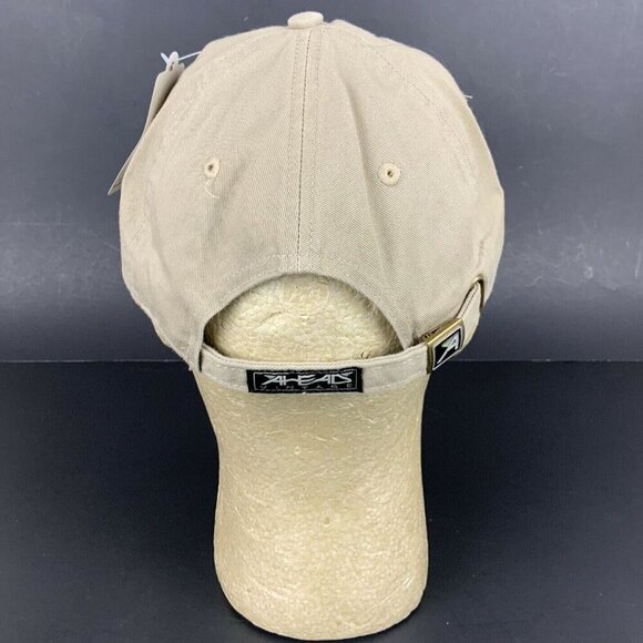 Ahead Vintage Classic Cut Adjustable Beige Cap With Central Basin Oil Embroidery - Picture 7 of 9